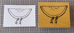 Anita’s Rubber Stamp Picnic Potluck Two Ants Carrying Watermelon Slice Fruit Fun