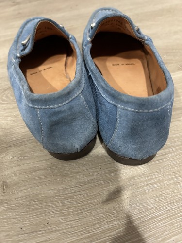 Ralph Lauren Made in Brazil Women’s 7 B Blue Suede Slip on Leather Loafers - Picture 4 of 8