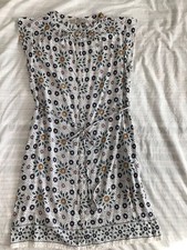 LOFT Multicolor Floral Button up Dress with the cutest cap sleeves and tie Small