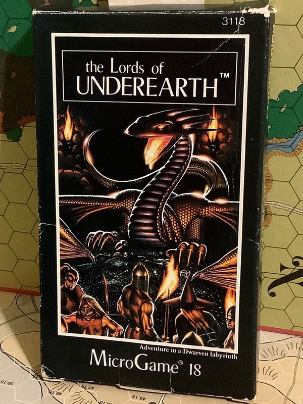 Lords of UNDEREARTH Unpunched Fantasy Dwarves Orcs MicroGame BOX RPG Metagaming