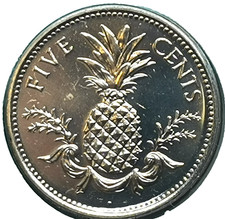 Coat of Arms / Pineapple 5 cents 2005 BAHAMAS (499K)