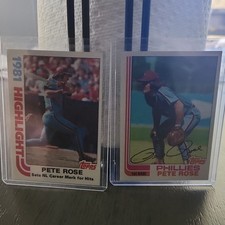 Topps Pete Rose Phillies 1981 Topps MLB Card Lot Highlight Career Mark - 2 Cards