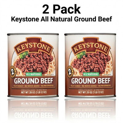 (2 Pack) Keystone All natural Ground Beef 28 oz Can
