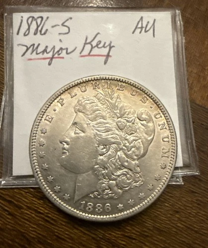 1886 S Morgan Silver Dollar AU- Rim Toning- *Major Key Date*