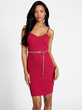 GUESS Ribbed Knit Sweater Sleeveless Pink Dress Cocktail Bodycon Sexy Medium