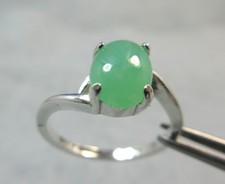 CHRYSOPRASE - Luscious Apple-green .925 Sterling Silver Ring - FREE SIZING 4-9 