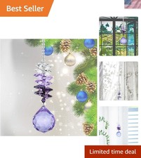 High-Quality 30mm Purple Chakra Crystal Hanging Suncatcher for Home Decor