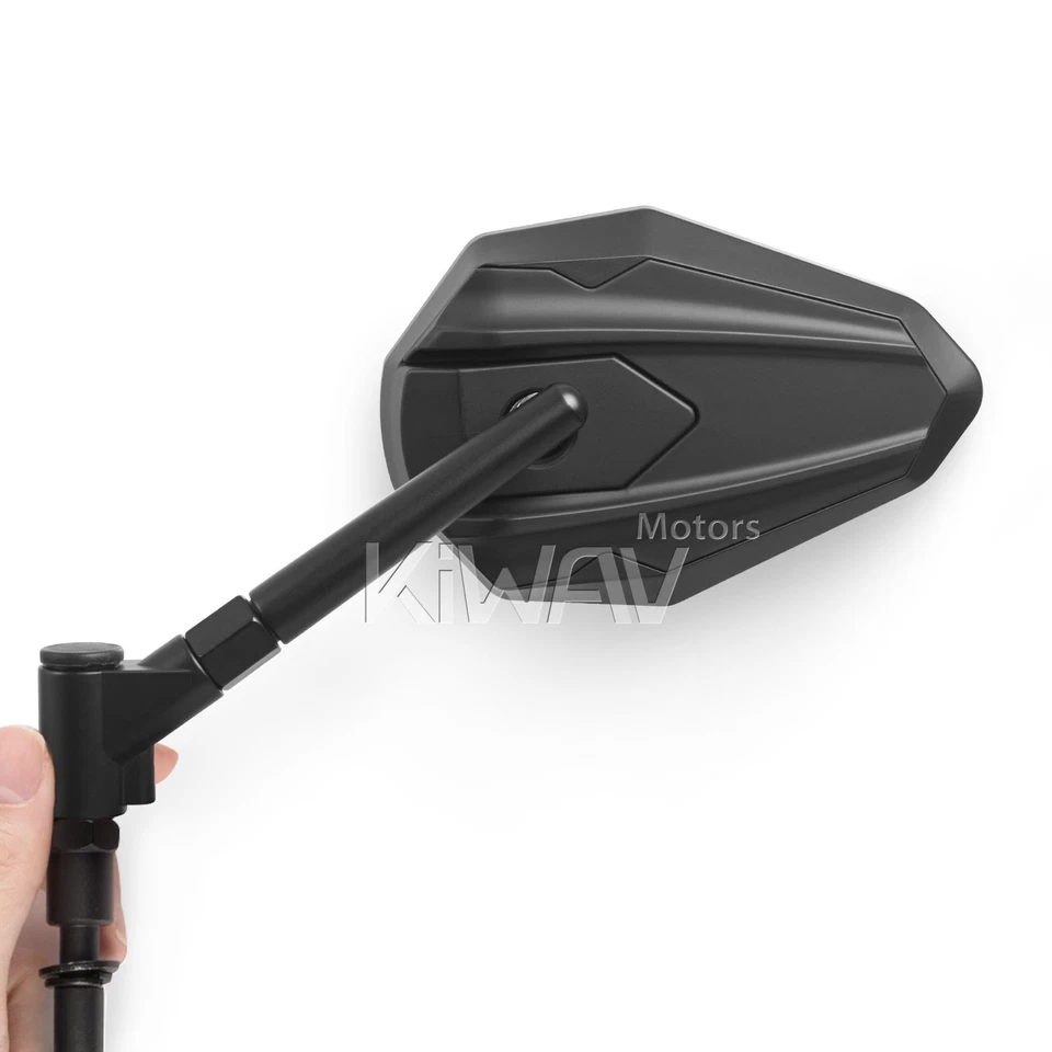 Espejos retrovisores 4RIZZ negros convexos ajustables para Harley Road King Foto 3 de 4