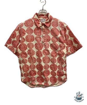 EVISU Short-sleeved shirt Size: L Beige x red Men