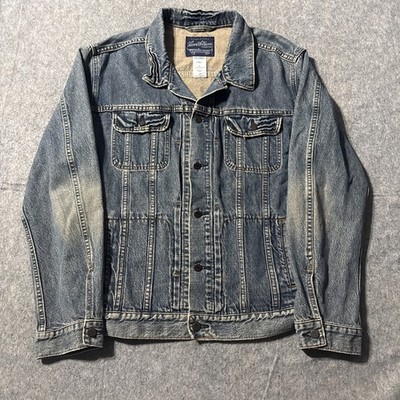 Levis Trucker Denim Jean Jacket Mens XL Blue Signature Faded Pockets Button     