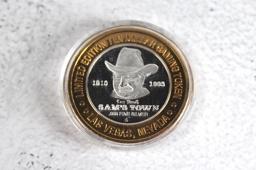 Sam's Town Limited Edition 10 Dollar Gaming Token .999 Fine Silver and Brass