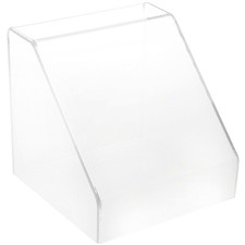 Plymor Clear Acrylic Slanted Front Display Case with No Base, 8" x 8" x 8"