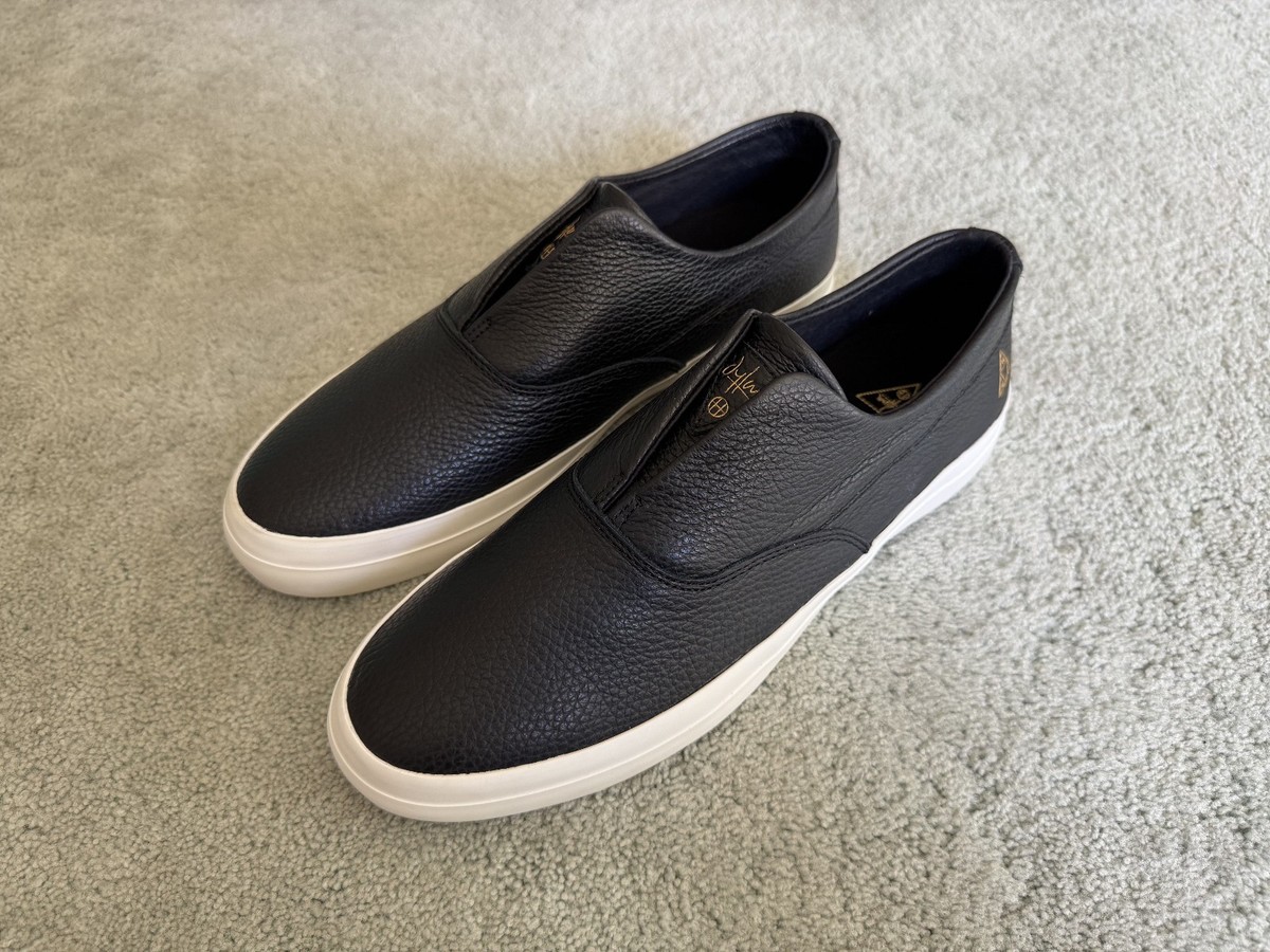 HUF Skateboarding - Dylan Rieder Slip On - Black Leather - Size
