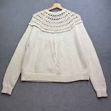 BODEN Jumper Medium Fairisle Nordic Yoke Festive Christmas Chunky Cotton Edie