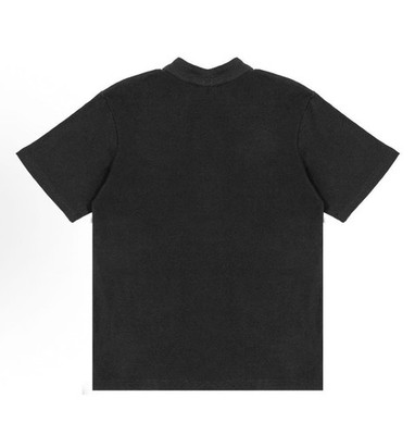 海外限定M Adidas チャイナボタン 半袖Tシャツ ブラックJD0349 Adidas Originals China button short sleeve T-shirt Black