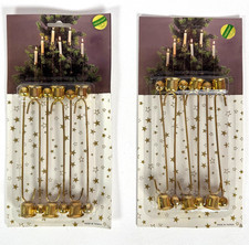 VTG Christmas Tree Pendulum Counterweight Candle Holders Gold NOS (2) Packs of 6