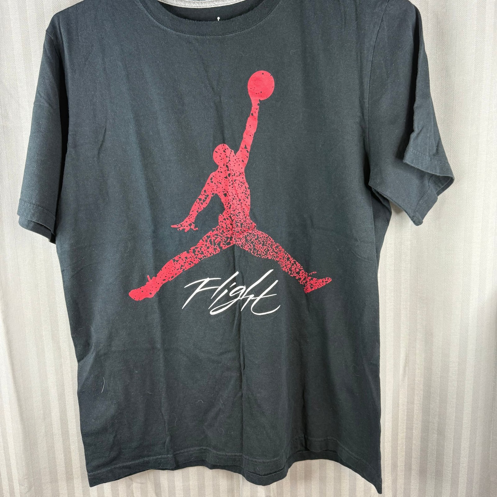 Nike Air Jordan Flight Black T-Shirt with Red Jumpman Logo