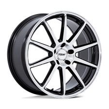 19x10.5 TSW TW004 Canard Black W/ Machined Face Wheels 5x4.5 (43mm) Set of 4