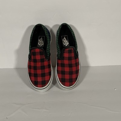 VANS Plaid Buffalo Houndstooth Multicolor Slip-On Shoes Unisex Kids  1.5