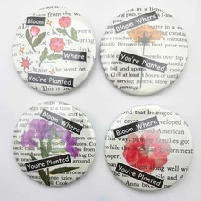 Pick Any 5 Handmade Upcycled 2.25" Art Button Bundle - Mix & Match  Flower Bloom