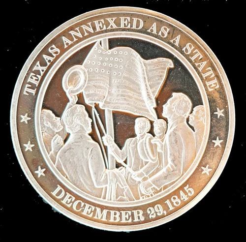 1970 Franklin Mint Proof #0062 - 1845 Texas Independance 41g Sterling Silver