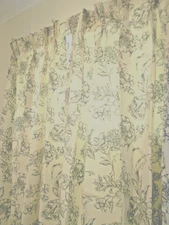 2 PAIRS draperies Waverly style floral USA INSULATED curtains PINCH PLEAT custom