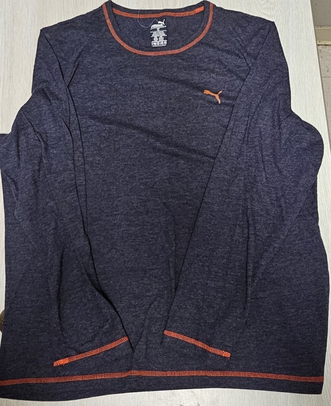 MENS PUMA BLUE LONG SLEEVE SHIRT SIZE XL EUC