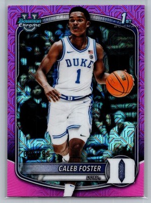 2025 Bowman Chrome 1st Caleb Foster #BCP-100 Pink Mojo Refractor /199