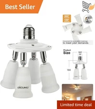 4 in 1 E26 Light Socket Splitter Adapter LED Bulb Converter Ceiling Mount