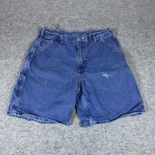 Carhartt Distressed Carpenter Denim Shorts Mens 36 USA Made Workwear