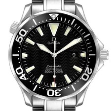 Omega Seamaster Black Wave Dial Steel Mens Watch 2264.50.00