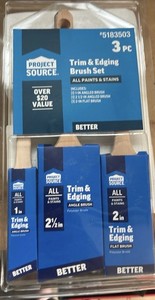 Project Source 3pc Trim & Edging Angle Brush Set Polyester Bristles 5183503