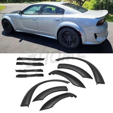 6pcs Black Fender Flare Front Rear Set For Dodge Charger Srt Widebody 20-23 6pcs Black Fender Flare Front Rear Set For Dodge Charger Srt Widebody 20-23