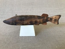 Ross Allen Sr., Fish Spearing Decoy Lac Du Flambeau WI Ojibway, Pike, 1960's