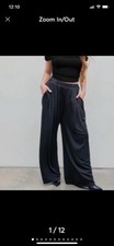 Cider Pants Women's Black Pull On Stretch Waist Wide Leg Dressy Sz L