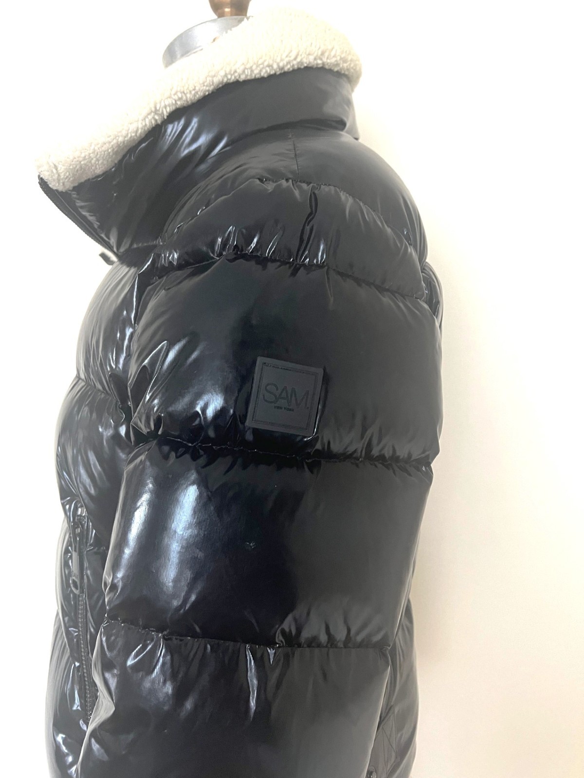 SAM. Black Gloss Down Puffer Jacket Oversized she… - image 6