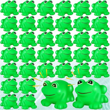 18 Pcs Rubber Frogs for Kids, Cute Floating Squeaky Frog Bath Toy Mini Plastic F