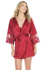 Coquette - 7224 - Satin Robe - MERLOT