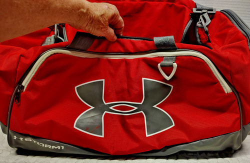 Under Armour Storm Duffle Bag Gardner Webb Lacrosse Red Black Gym Sports Travel
