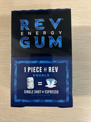 REV Gum Caffeine Energy Gum - Polar Mint - 60mg Caffeine - 12 Packs 72 Count