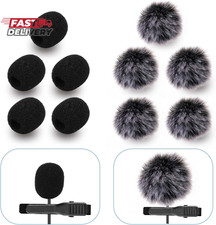 Microphone Cover Furry Windscreen Foam Cover Set for Lavalier Lapel Microphone