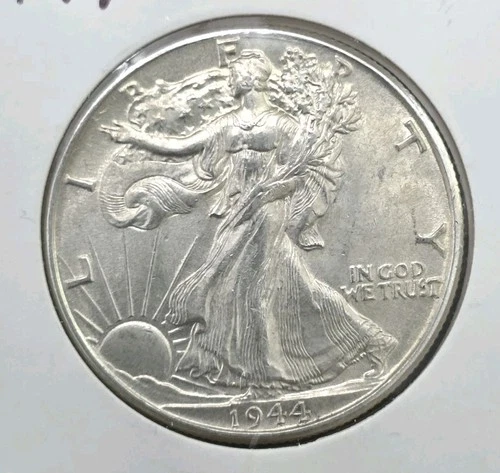 1944 Walking Liberty Half Dollar Uncirculated 90% Silver.