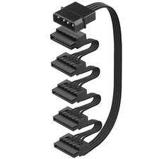 IDE Molex 4 PIN to 5 x SATA 15 PIN Female Expansion Power Cable 23.6in 18AWG ...
