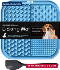 Licking Mat for Dogs  Cats with Suction Cups, 1 Pack Square Silicone Dog Slow F