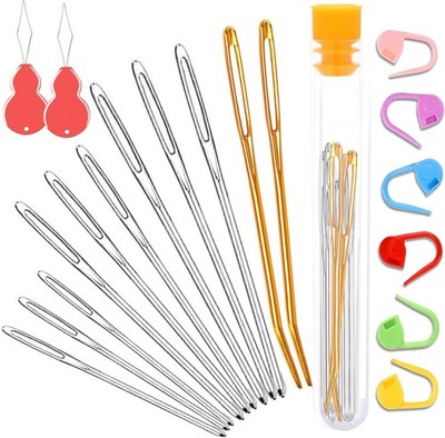 19 PCS Knitting Needles Set, Large Eye Blunt Yarn kit, Darning 19 