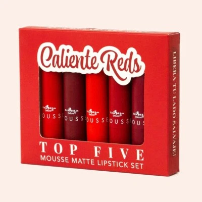 Italia Deluxe Top Five Mousse Matte Lipstick Set - Caliente Reds