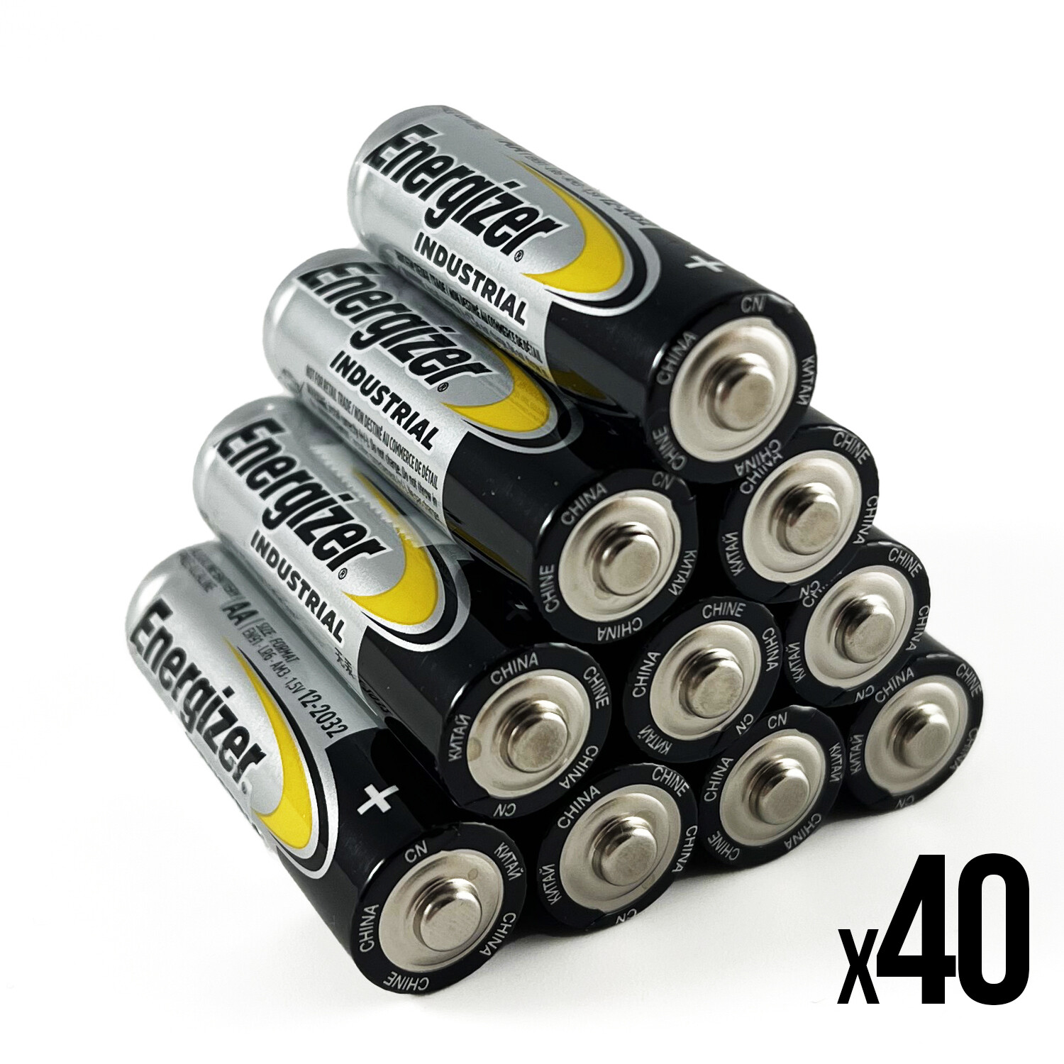 40 x AA ENERGIZER BATTERIES INDUSTRIAL ALKALINE LR6 Longest Expiry UK