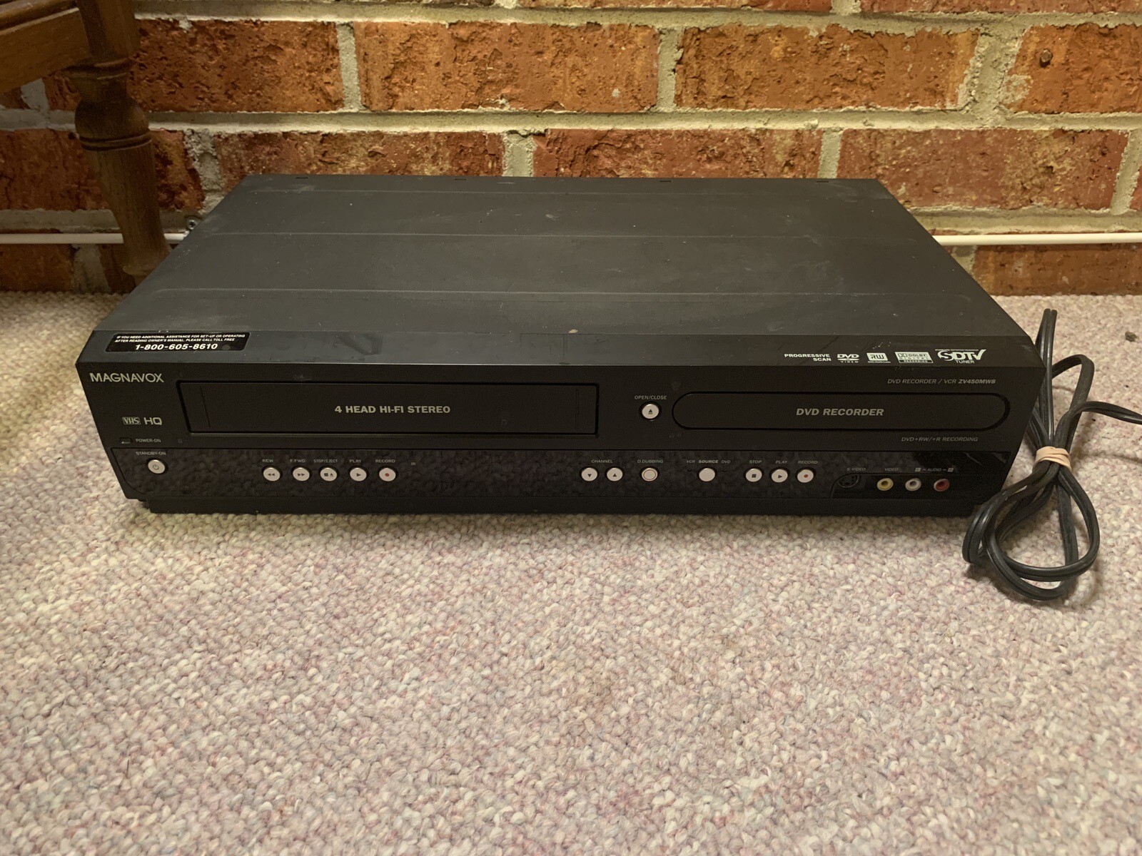 Magnavox ZV450MW8 Combo 4Head VCR+DVD Recorder/Player (no remote