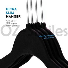 50pcs Coloured Coat Hanger Velvet Flocked Anti SLIM Clothes VELVET HANGER — image 7