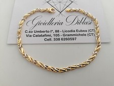 BRACCIALE In ORO 18 Karati 750% Uomo Donna GIALLO BIANCO Maglia Catena Bicolore